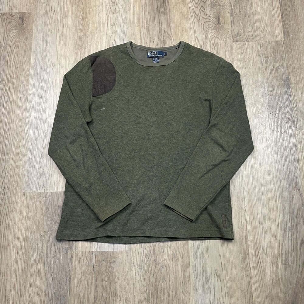 Polo Ralph Lauren Sweater Mens Large Crewneck Wool Patch Pullover